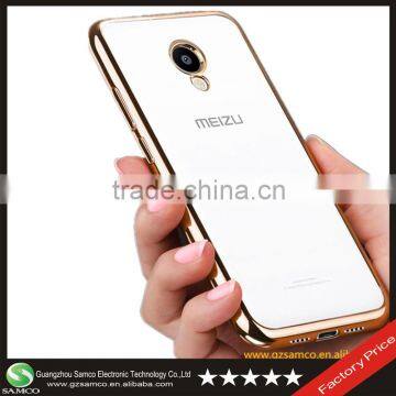 Samco Hybrid Shock-Absorption Electroplate Plating TPU Bumper and Anti-Scratch Mobile Phone Cover for Meizu M2 With Clear Back