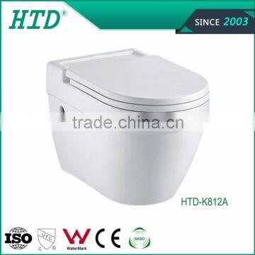 HTD-K812A Washdown P trap lowest price gravity flushing ceramic wall hung toilet