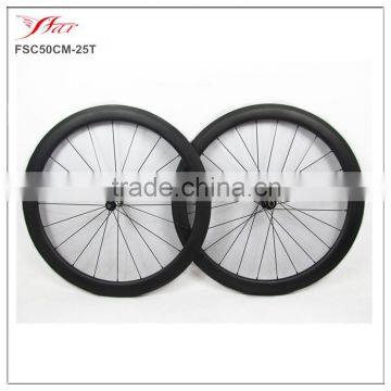 New design Farsports 50mm depth carbon wheels clincher tubeless compatible without outer holes with DT350S + Sapim spoke