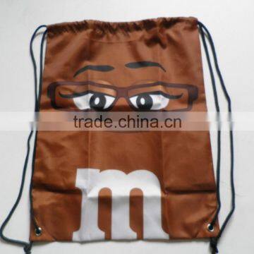 Cartoon brown drawstring bag