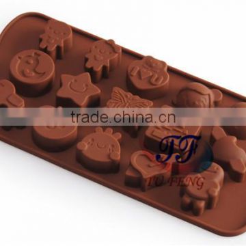 Manifold shape 3d silicone chocolate cake mold for candy for mircroware