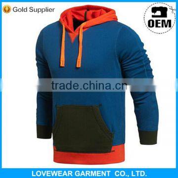 China clothing factory zipper pocket fleece hoodie with different color