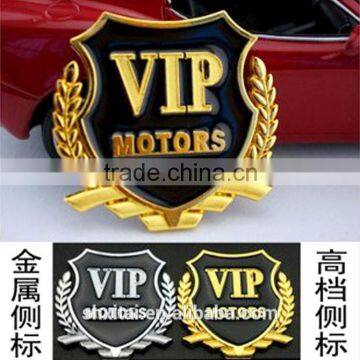 Auto decoration 3D VIP metal car stickers adhesive car Decals