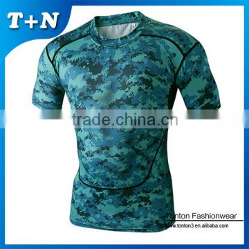 Softtextile running shirt / coolmax digital printing sports shirt quick dry