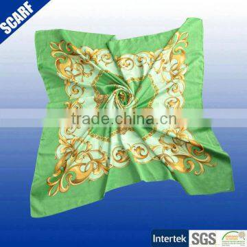 Personalized 100% silk satin square scarves printed foulard