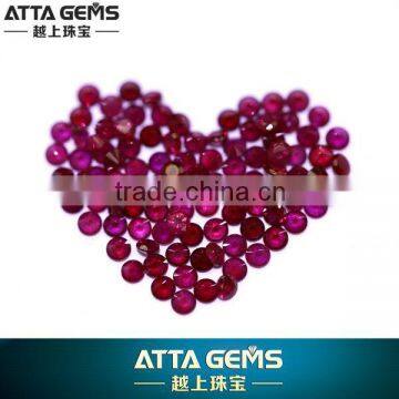 Brilliant round cut small dot middle red nature ruby gemstone