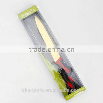 8 inch Carving Knife with New Designed PP+TPR Handle and Titanium Coating Blade Colored Kitchen Knife TG1301SPB
