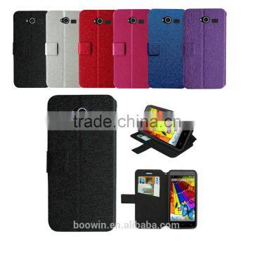 For mobistel F6 case black silk wallet standing leather case with high quality factory price