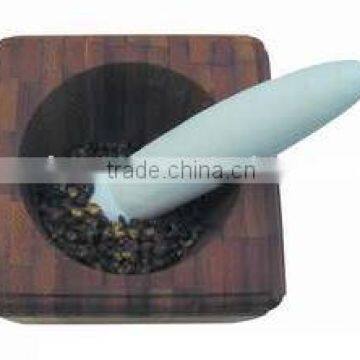 Bamboo mortar with ceramic pestle