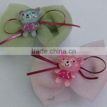 Child Chiffon Bear Hair Bows Clips Kids hair bows