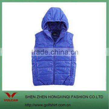 100% cotton casual fashion vest with hoody