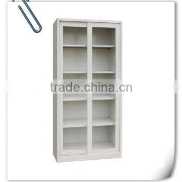 KFY-CB-15 Glass Sliding 2 Doors Metal Cupboard