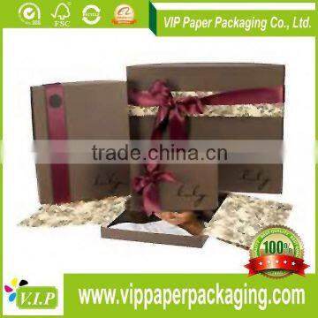 CHOCOLATE PAPER PACKAGING BOX WITH RIBBON HANDLE