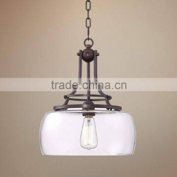 11.15-1 a bronze finish industrial styles of decor Ideal for rustic Clear Glass Pendant a vintage Edison bulb