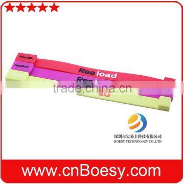 Crazy cheap cilicon bracelet memoty stick with customized printing.