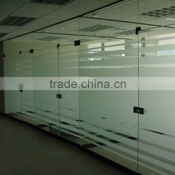 Glass office partitions wall