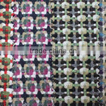 Fall Winter Yarn Dyed Knit Plaid Blend Acryilic Polyester Wool Fabric Wholesale photo-5