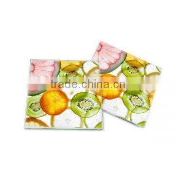 promotion gift square tempered glass gift coaster