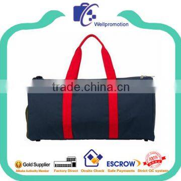 Fashion Red Handles Polyester Weekend Travel Bag High Fashion