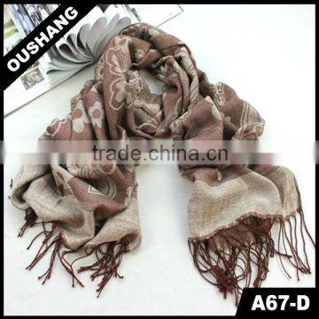 A67-D Beautiful Flowers Knit Fluffy Scarf