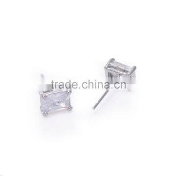 Wholesale Silver Color Cubic Zirconia Diamond Post CZ Stud Earrings