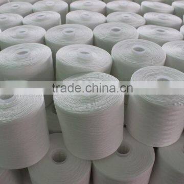 raw white china 100% polyester core spun sewing thread yarn