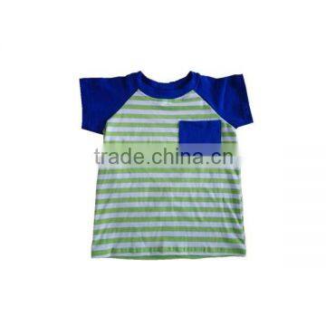 Wholesale 2016 Dark Blue Trim Lime White Striped Long Sleeve/shorts Sleeve Boys Raglan Shirts photo-2