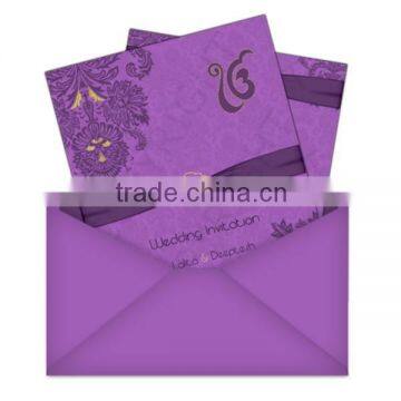 Butterfly Ribbon Design Indian Wedding Cards Invitation photo-2