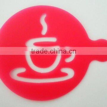 plastic coffee mould/cake stencil for decoration