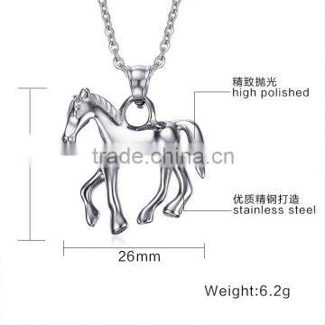 Fashion Sturdy Chain Necklace Horse Pendants Necklace Accessories Animal Type Dress Jewelry For Men photo-2