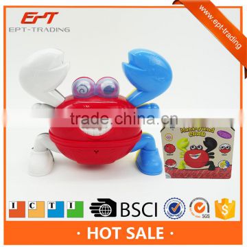 Cartoon electric plastic crab animal toy with music