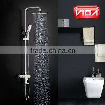 Fancy bath shower mixer white color bathroom shower column set