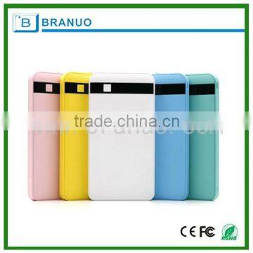 8000 mah smart mAh power bank with usb cable and led display