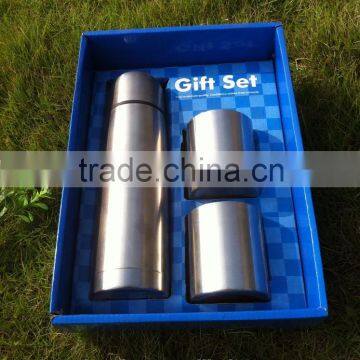 Fashionable Stainless Steel Gift Set 500ml Vacuum Flask and 2pcs 220ml Stainless Steel Coffee Mug photo-6