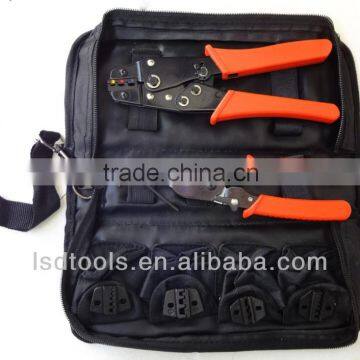 Crimper tool &cable cutter& replaceable dies combined, multi hand crimping tool set HS-K02C