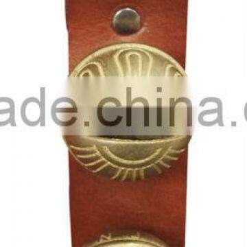 Hot sale hanging door bells , solid brass bells with leather strap for various uses A751