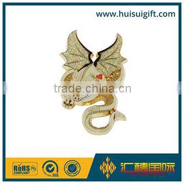 wholesale promotional fashionable gold glitter bear logo wpola metal pin