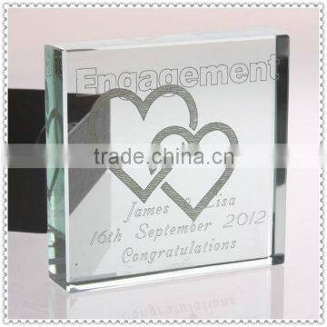 Square Glass Engagement Souvenir Gifts For 2015 Visitors