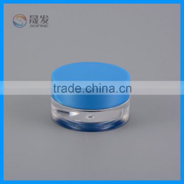 Clear small cosmetic jar with plastic screw cap