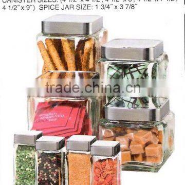 8pcs glass canister set / glass jar