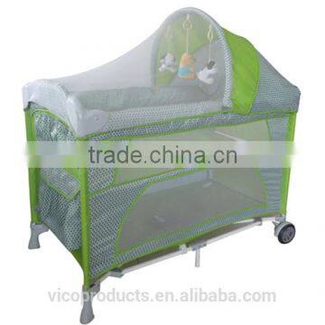 Safe and secure material with adult baby playpen with mosquito net and canopy