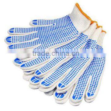 PVC dotted cotton hand glove, PVC dotted working glove,PVC dotted palm glove