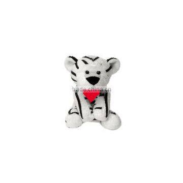 Logo soft plush stuffed White Tiger gift beanbag embroidery animal toys
