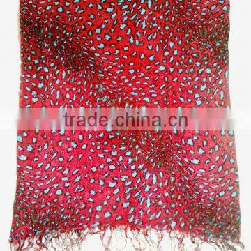 100% Wool Animal Print Scarves & Shawl