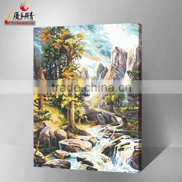 2016 canvas painting landscape diy oil painting by numbers from chinese factory