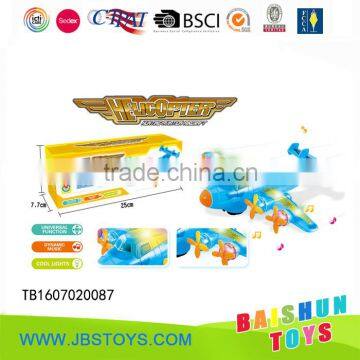 Hot sale promotion toy B/O cartoon plane with light and music tb16070087