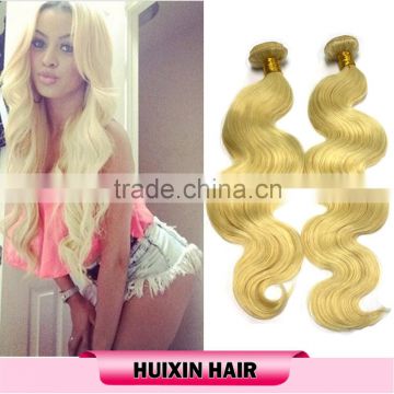 Hot sale brazilian human hair 613 blonde color body wave brazilian hair weave