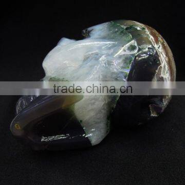 Hollowed Natural Hand Carving Amethyst Crystal Skull With Geode Good for Home Decoration or Gift to Friends photo-6