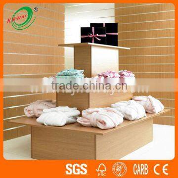 MDF Melamine Three Layer Designed Clothing Display Shelves