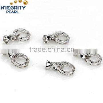 Wholesale large size zircon Clasp white gold plated Clasp for Jewelry